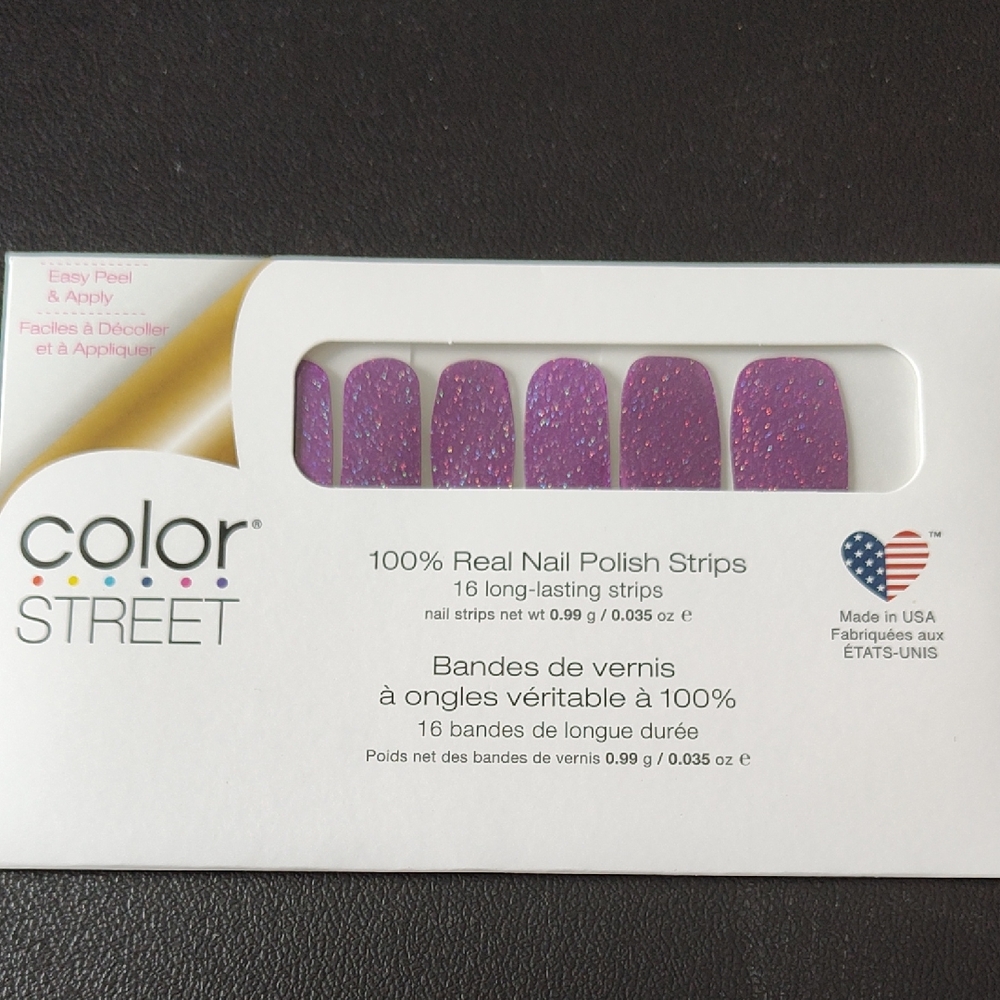 Color Street 1 In 4 Glittery Purple Nail Strips